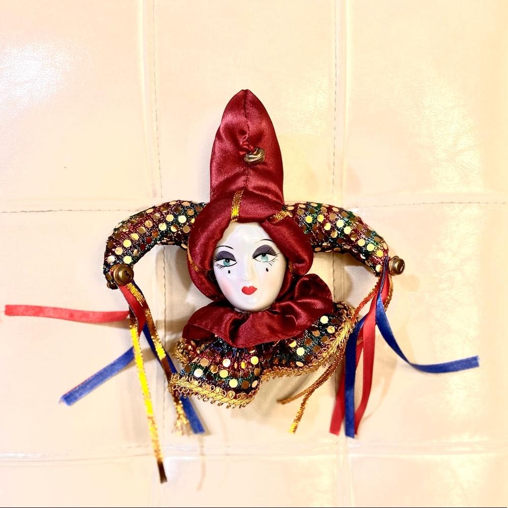 Naturally Mask New Orleans Good Luck Mardi Gras Ceramic Bells Collectible Faces